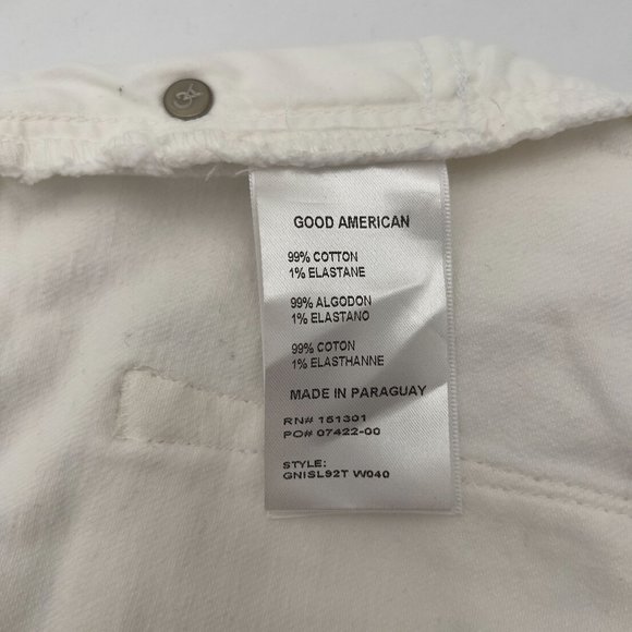 Good American White Good '90s Denim Cutoff Short GNISL92T Size 4 27 30W New NWOT - Picture 7 of 10